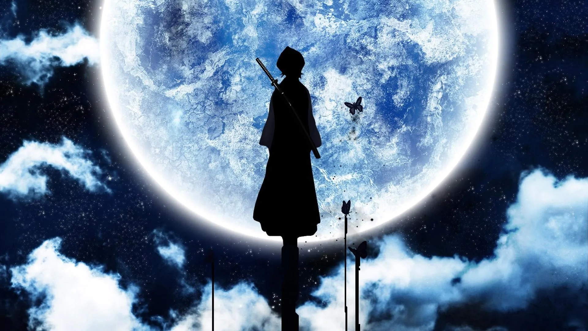 Rukia — Silhouette Lune Rukia — Silhouette Lune — Wallpaper Bleach