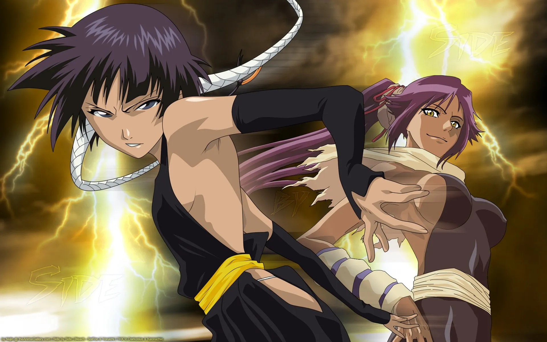 Yoruichi & Soifon Yoruichi & Soifon — Wallpaper Bleach